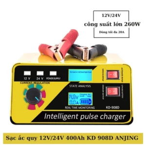 Sạc Bình Ắc Quy Điện Tử Tự Ngắt KD-908D 12V-24V 400Ah